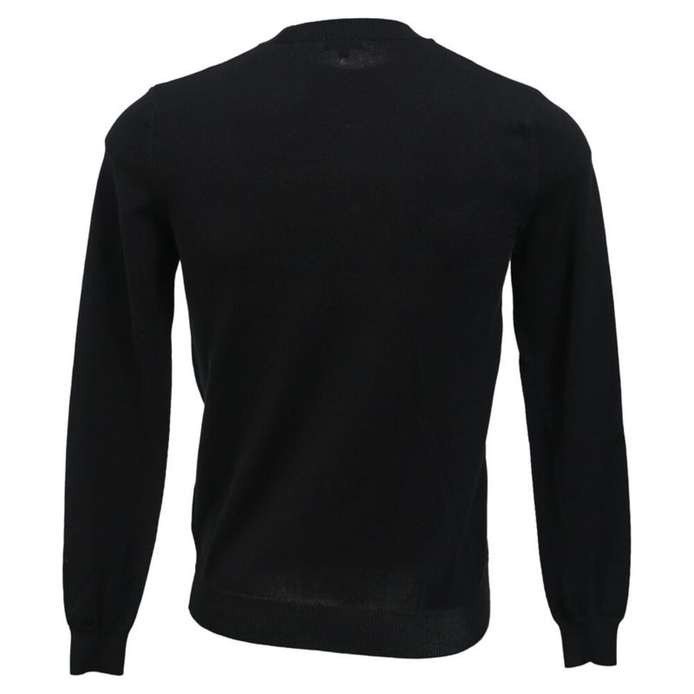 Kenzo Logo Knit Crew Neck Long Sleeve Sweater in Black Cotton - Picture 3 of 5